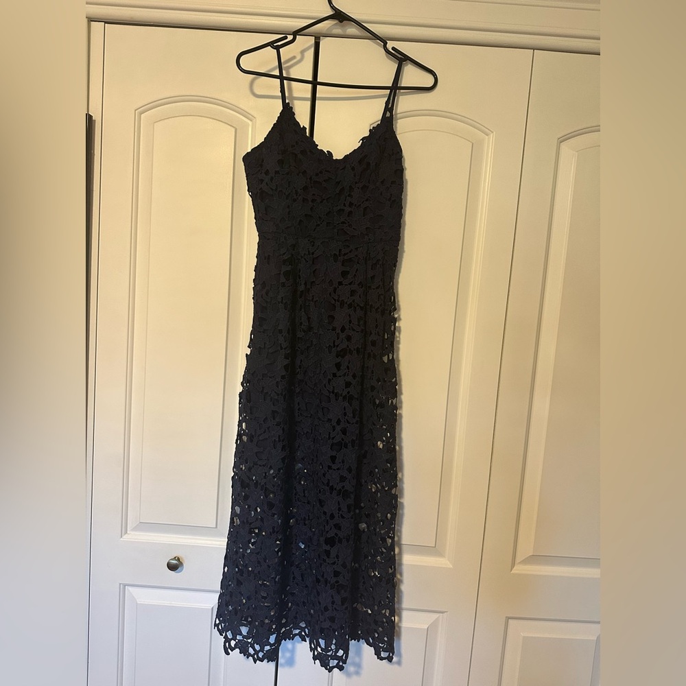 Vici Navy Blue Lace Midi Dress